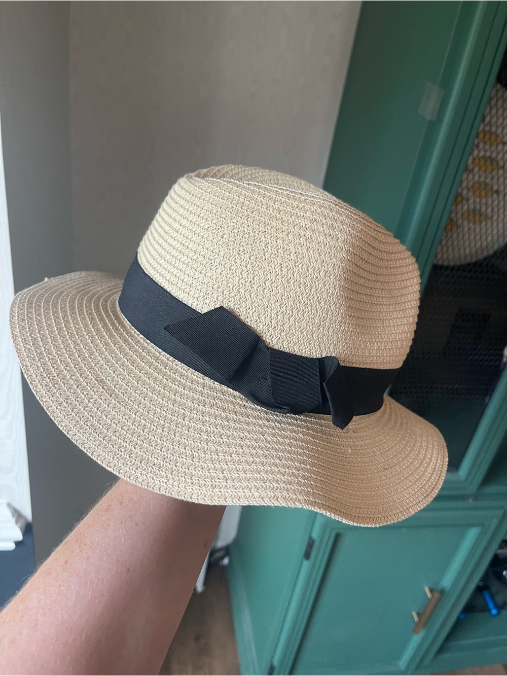 Lauren Ralph Lauren Straw Fedora Hat Women’s woven Sun Beach packable O/S - Picture 2 of 5